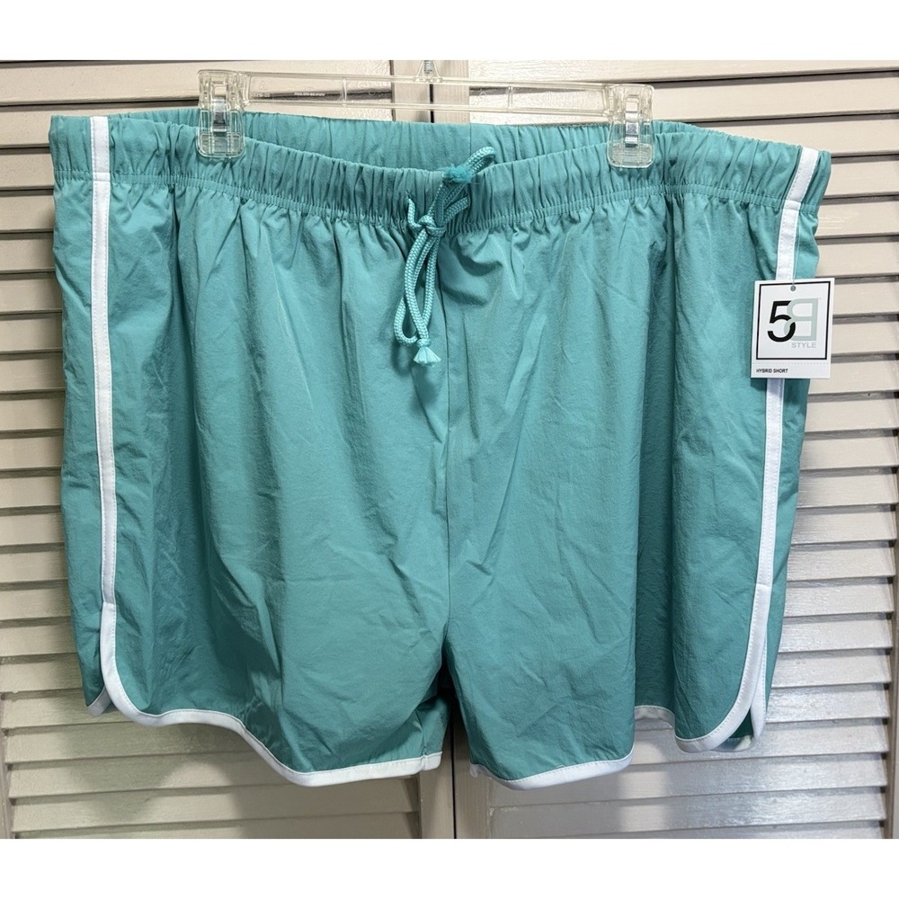 5B‎ Swim Shorts NWT Teal Mens Size 2XL Lined Elastic/Tie Waist Pockets